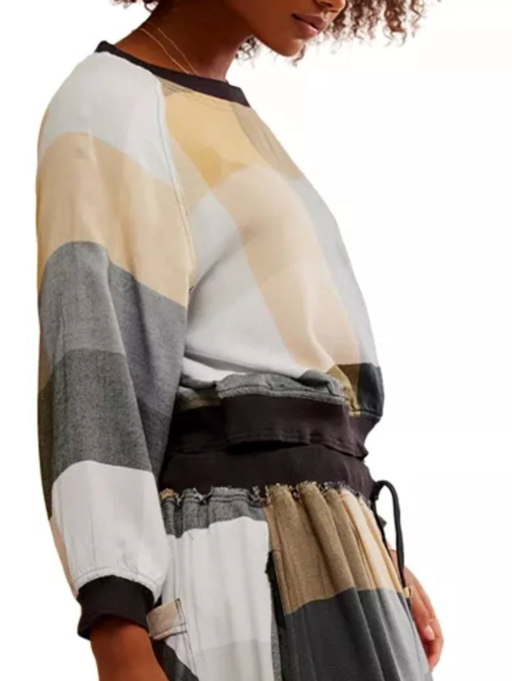 Free People Sugar Cookie Flannel Pullover -NEUTRAL COMBO -XS **NEW